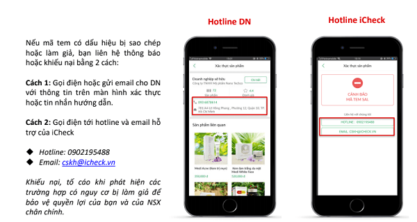 Liên hệ iCheck để kiểm tra hoặc khiếu nại sản phẩm Liên hệ iCheck để kiểm tra hoặc khiếu nại sản phẩm