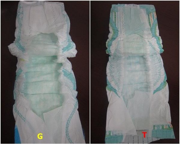 Chất liệu bỉm huggies thật giả