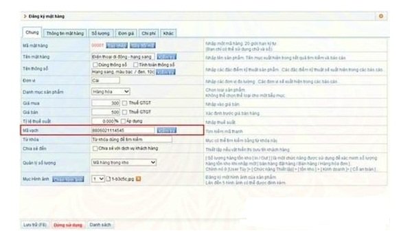 Phần mềm tạo mã vạch ECOUNT ERP