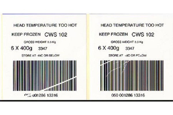 Mã vạch bị mờ, đứt gãy